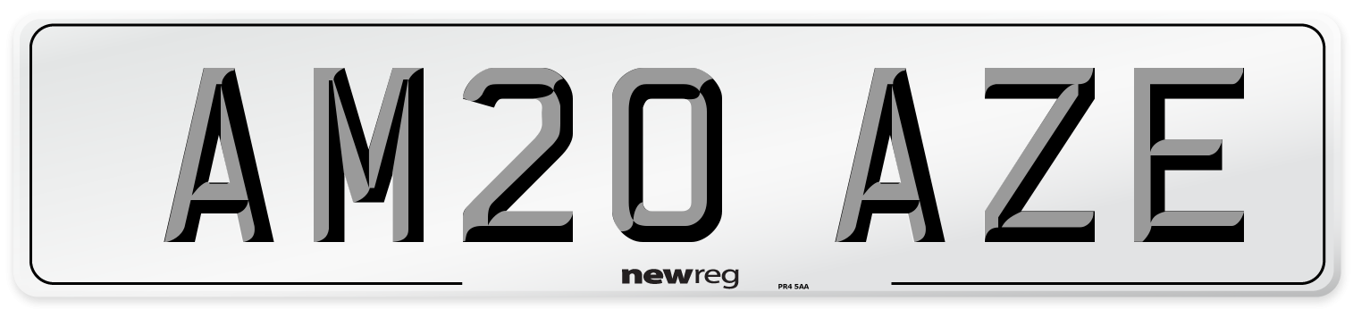 AM20 AZE Number Plate from New Reg